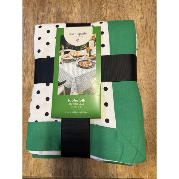 Kate Spade NY x Target Polka Dot Tablecloth Standard Sz 84"x60" Limited Edition - Picture 1 of 2